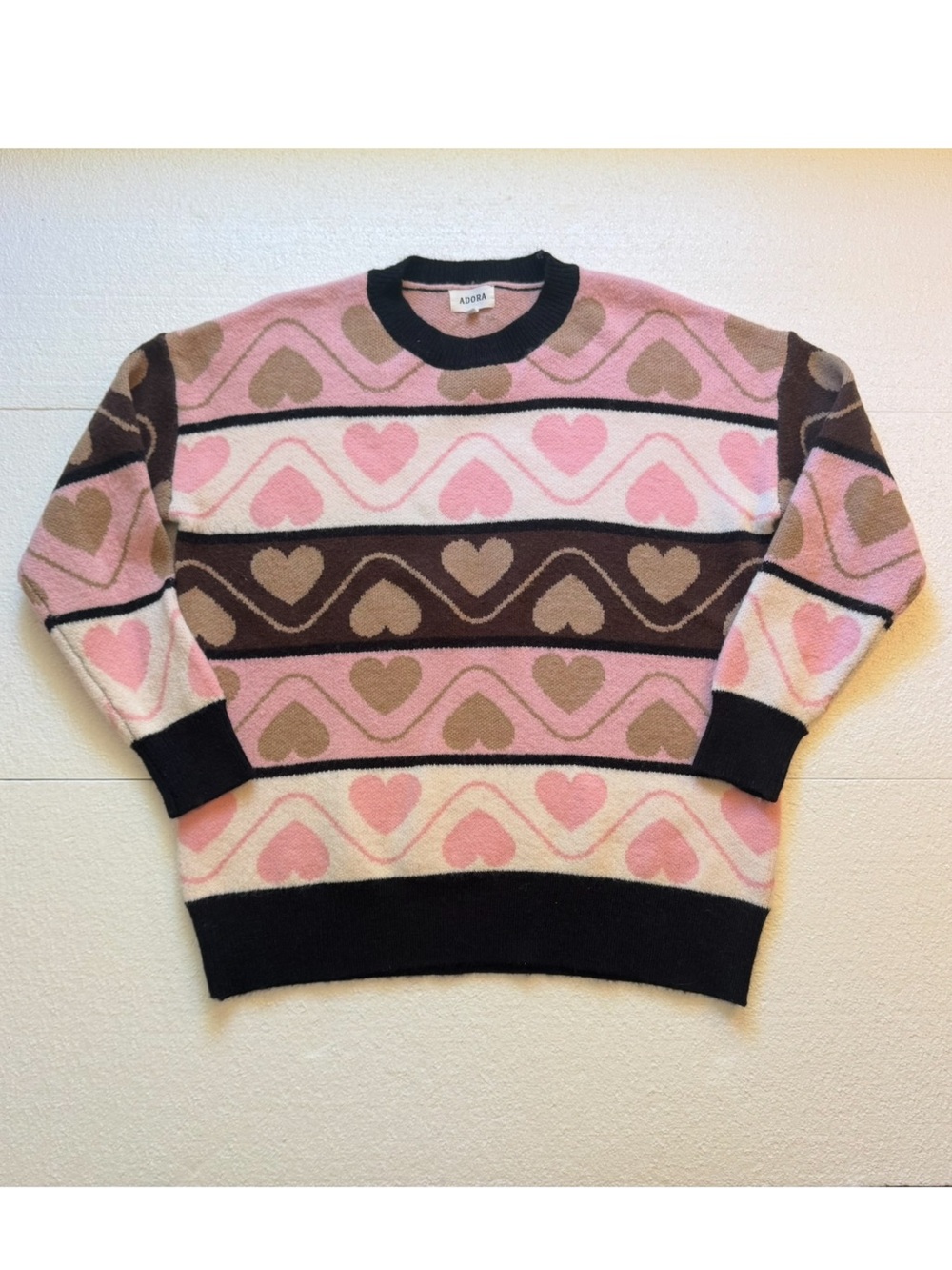 Adora Brand Heart Crewneck Sweater Women's Medium